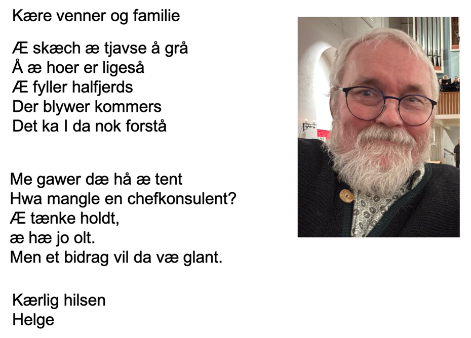 Helges 70 års fødselsdagsindsamling 