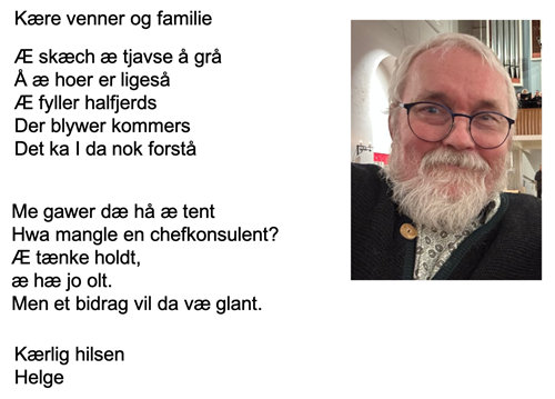 Helges 70 års fødselsdagsindsamling
